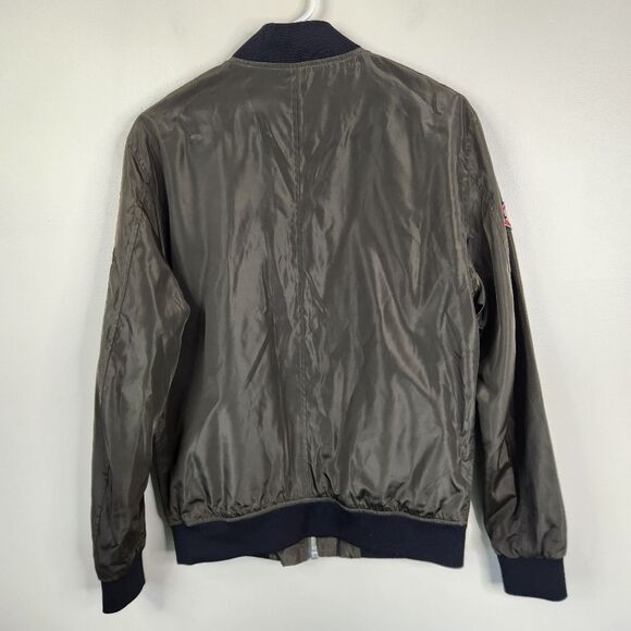 Zara Man Basic Full Zip Space Camp Patchwork Satin Bomber Jacket Medium - Picture 5 of 8